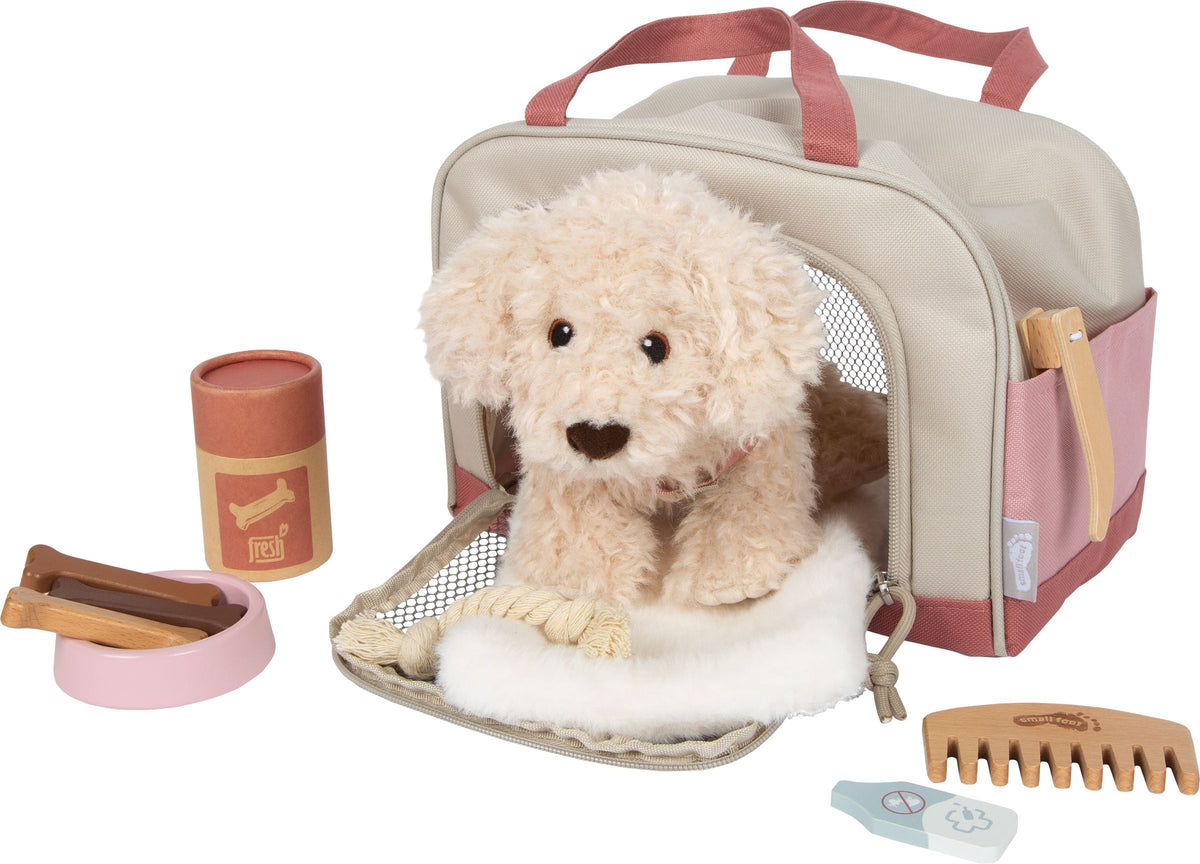 Hund mit Tasche & Pflege-Set – Rollenspiel für Kinder
