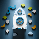 Galaktisches Lernabenteuer - Holzrakete für motorische Entwicklung