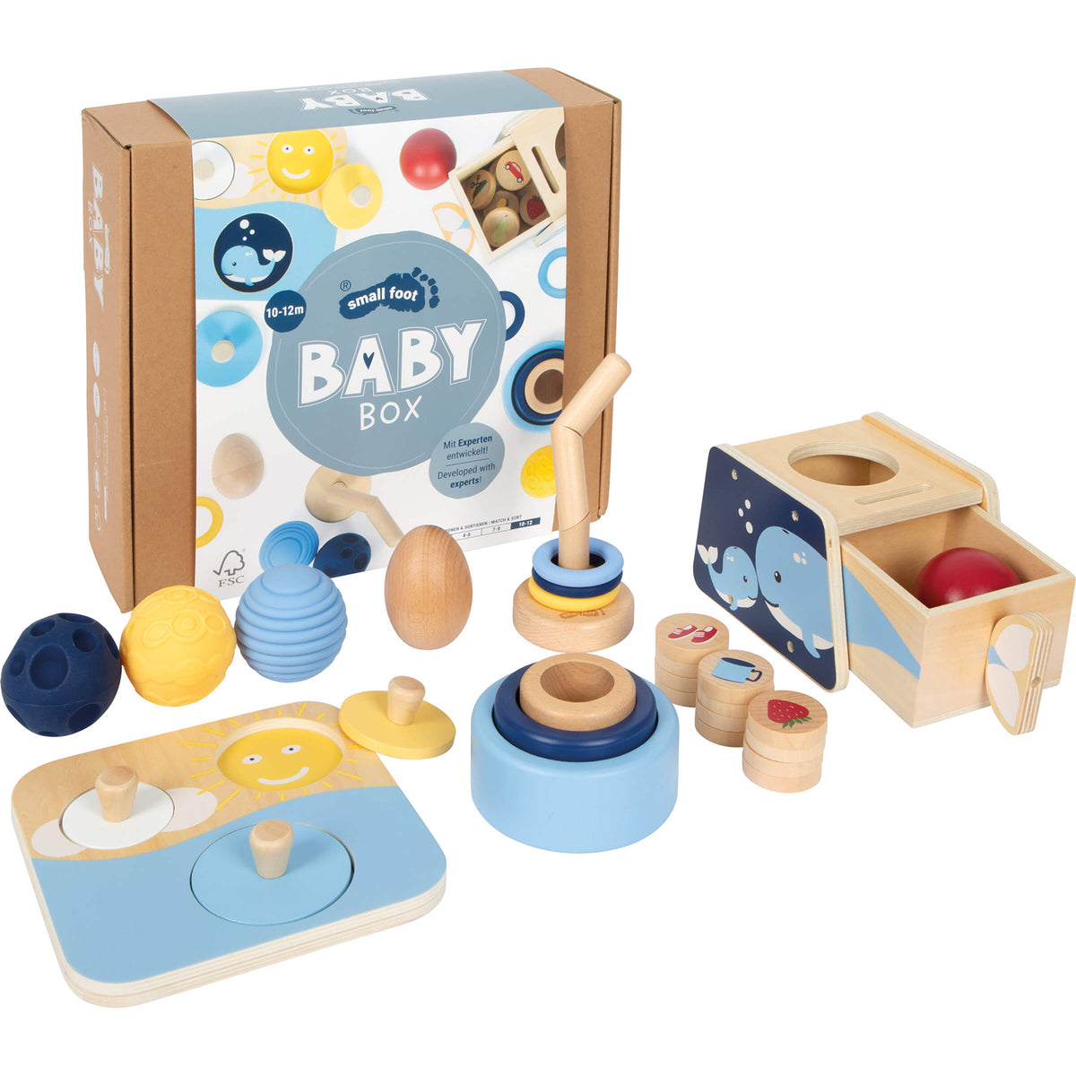 Baby-Box 10–12 Monate – Spielset zum Ordnen & Sortieren