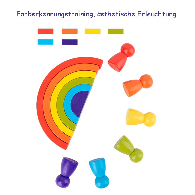 Narsico – Pädagogisches farbenfrohes Holz Regenbogen Lernspielzeug