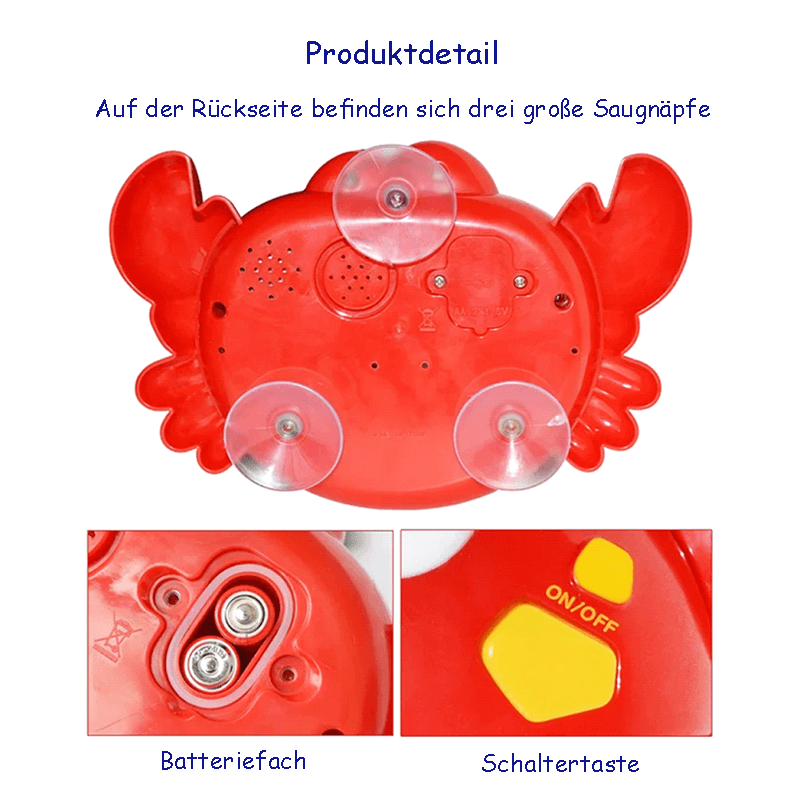 Musikalische Krabbe – Lustige Seifenblase Maschine.