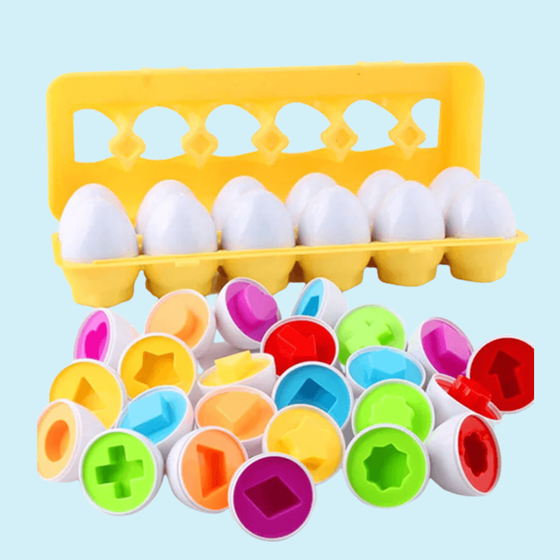 Montessori Geometrische Eier – Farben- und Formensortierspiel