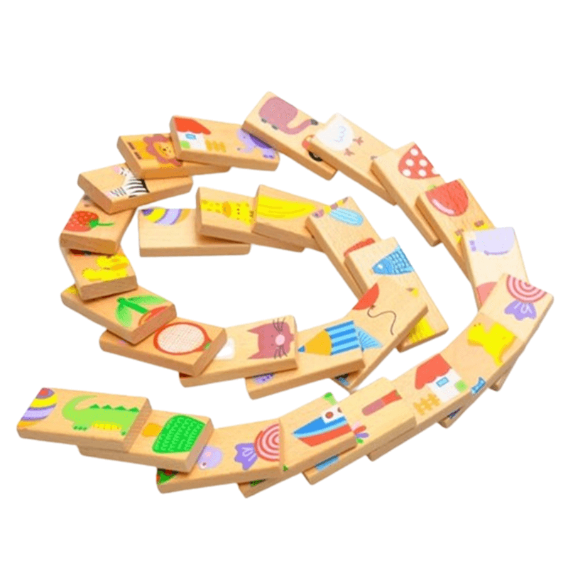 Montessori Domino Puzzle - Balance Stapelspielzeug aus hochwertigem Holz