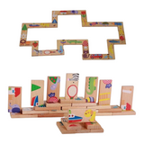 Montessori Domino Puzzle - Balance Stapelspielzeug aus hochwertigem Holz